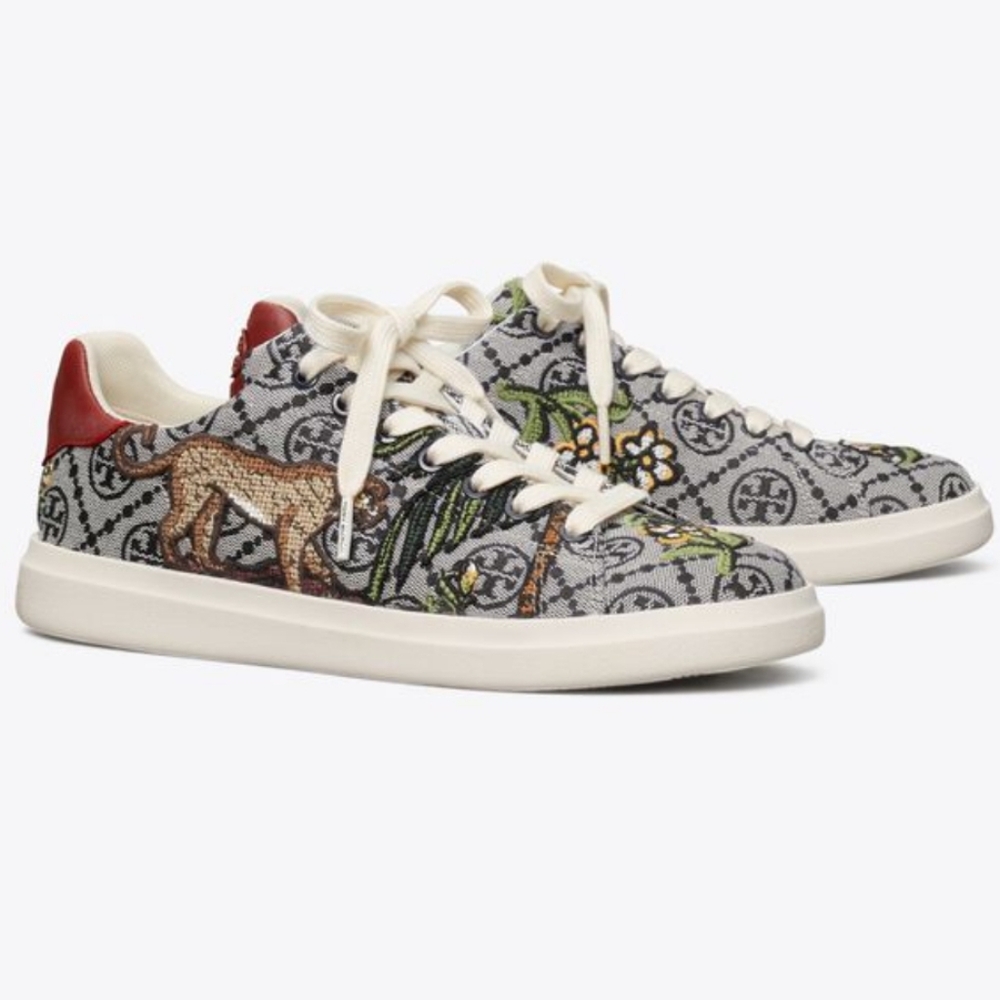 NWT Tory Burch T Monogram Howell embroidered sneakers 8